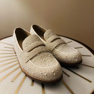 Betsey Johnson Aron Ivory Loafers, Size 7.5